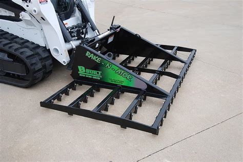 leaf and debris rake for skid steer|skid steer rake attachments.